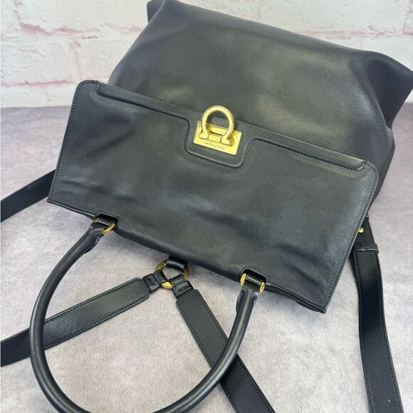 Salvatore Ferragamo Trifolio Black Leather Backpack - Picture 10 of 15